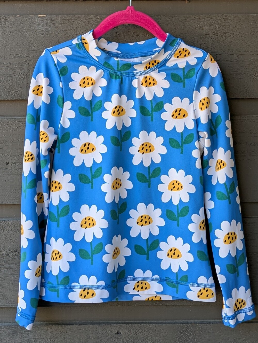 Hanna Andersson Kids Long Sleeve Rash Guard Blue Daisy Size 110cm US 5 - Picture 5 of 5